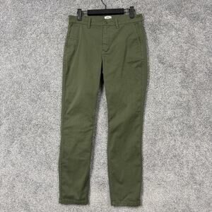 J. Crew Pants Womens 27T Green Chino Slim Tapered Stretch Office Casual Workwear
